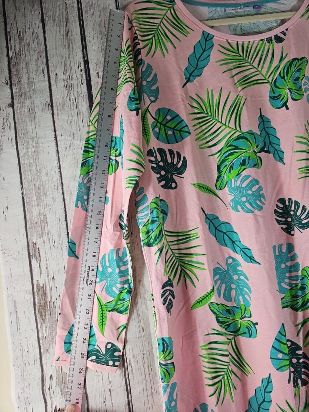 SERRA XL ORGANIC Sleep Shirt Nightgown LS Pink Botanical Organic Cotton NEW - Picture 5 of 11